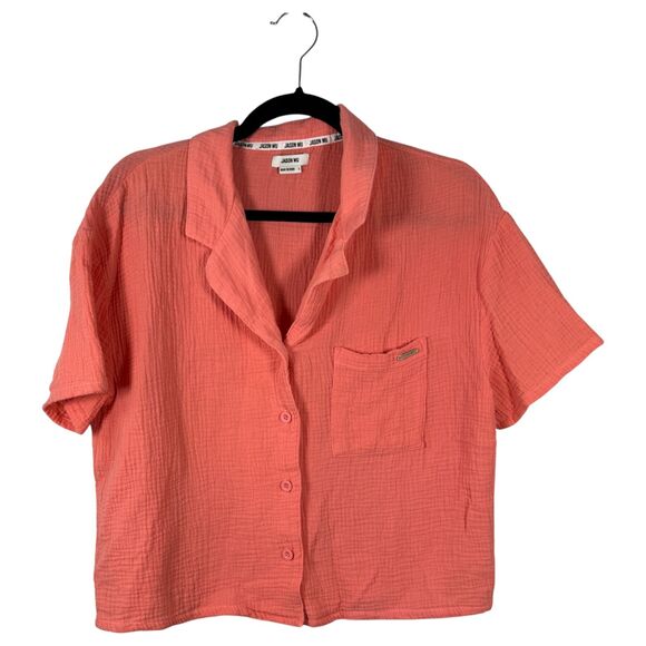 Jason Wu Pink Gauze Gauzy Short Sleeve Shorts Lounge Set Size Large - Picture 2 of 9